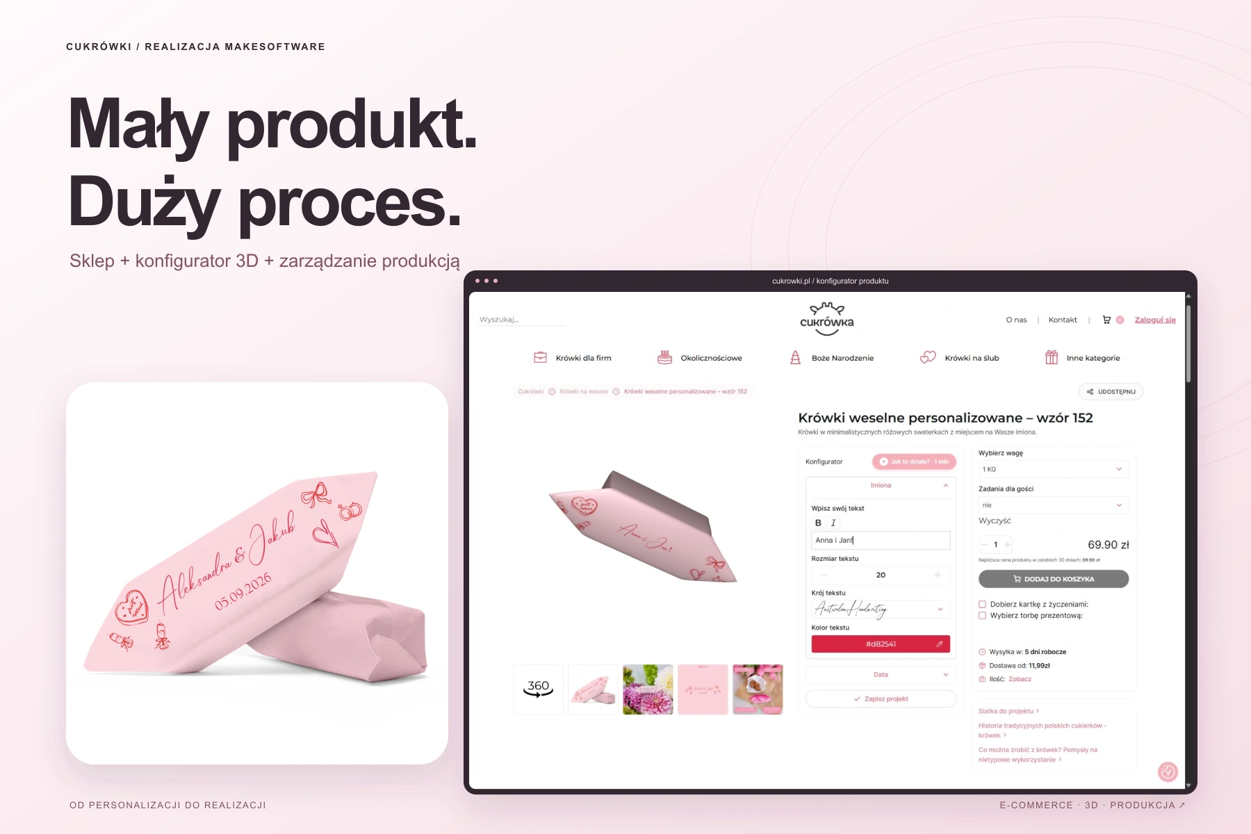 Cukrówki - prezentacja projektu MakeSoftware z oryginalnymi widokami rozwiązania.