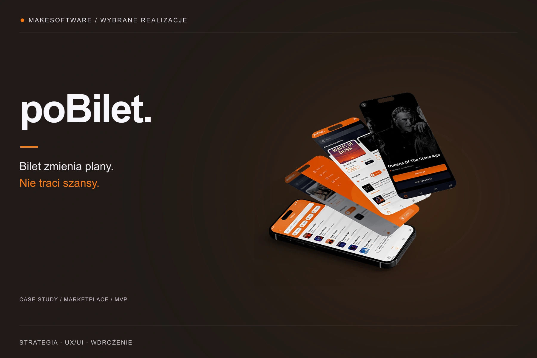 poBilet - prezentacja projektu MakeSoftware z oryginalnymi widokami rozwiązania.