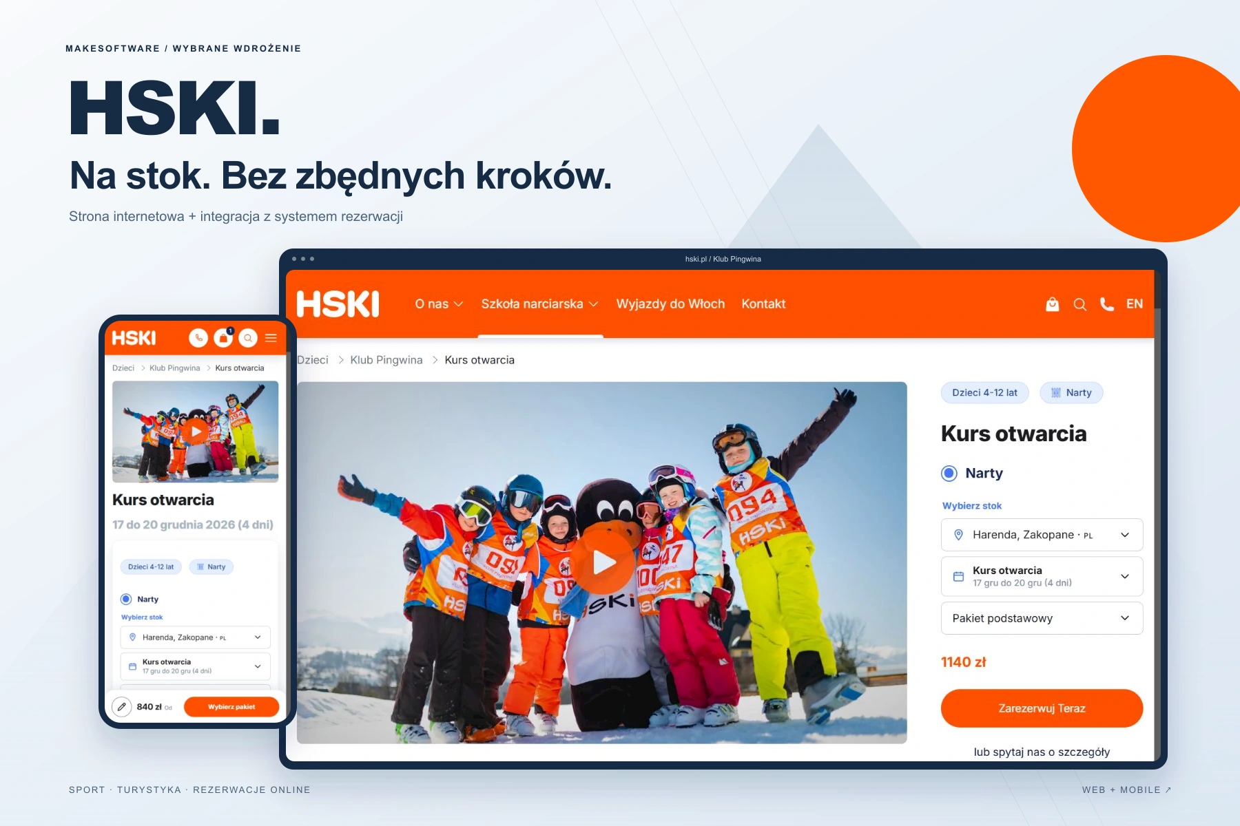 HSKI - prezentacja projektu MakeSoftware z oryginalnymi widokami rozwiązania.